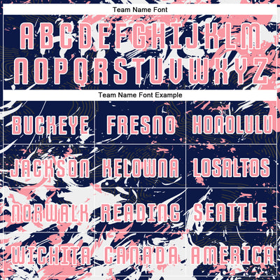 Custom Navy Medium Pink-White Fluid Art Splash Sublimation Soccer Uniform Jersey