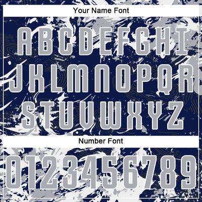Custom Navy Gray-White Fluid Art Splash Sublimation Soccer Uniform Jersey