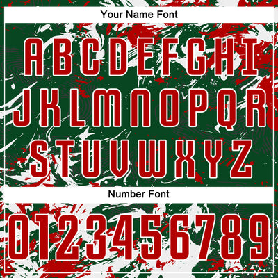 Custom Green Red-White Fluid Art Splash Sublimation Soccer Uniform Jersey