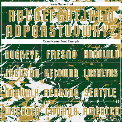 Custom Green Old Gold-White Fluid Art Splash Sublimation Soccer Uniform Jersey