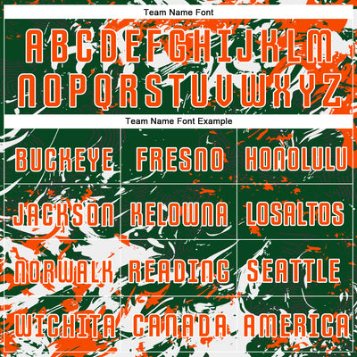 Custom Green Orange-White Fluid Art Splash Sublimation Soccer Uniform Jersey