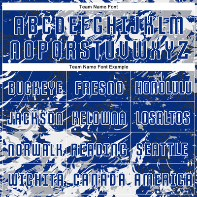 Custom Royal Gray-White Fluid Art Splash Sublimation Soccer Uniform Jersey