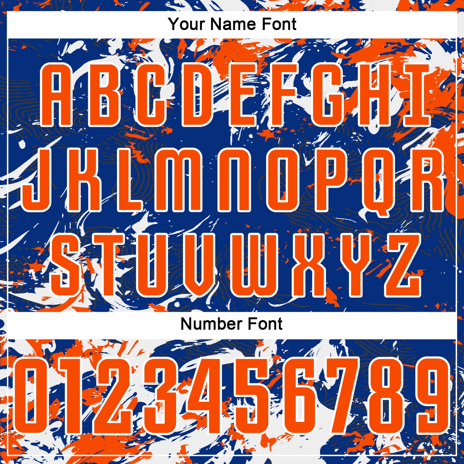 Custom Royal Orange-White Fluid Art Splash Sublimation Soccer Uniform Jersey