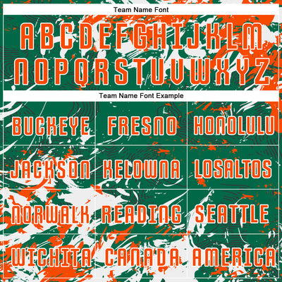 Custom Kelly Green Orange-White Fluid Art Splash Sublimation Soccer Uniform Jersey