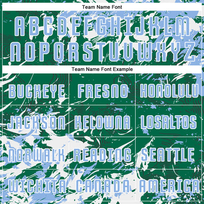 Custom Kelly Green Light Blue-White Fluid Art Splash Sublimation Soccer Uniform Jersey