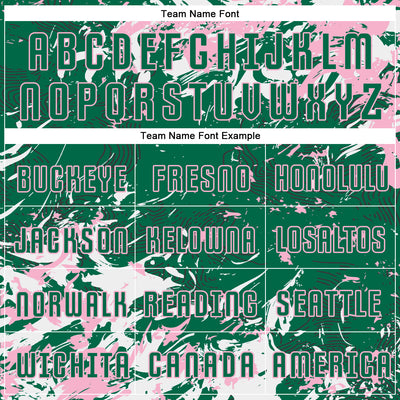 Custom Kelly Green Light Pink-White Fluid Art Splash Sublimation Soccer Uniform Jersey