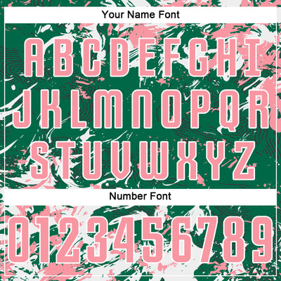 Custom Kelly Green Medium Pink-White Fluid Art Splash Sublimation Soccer Uniform Jersey