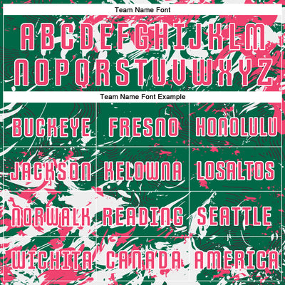 Custom Kelly Green Neon Pink-White Fluid Art Splash Sublimation Soccer Uniform Jersey