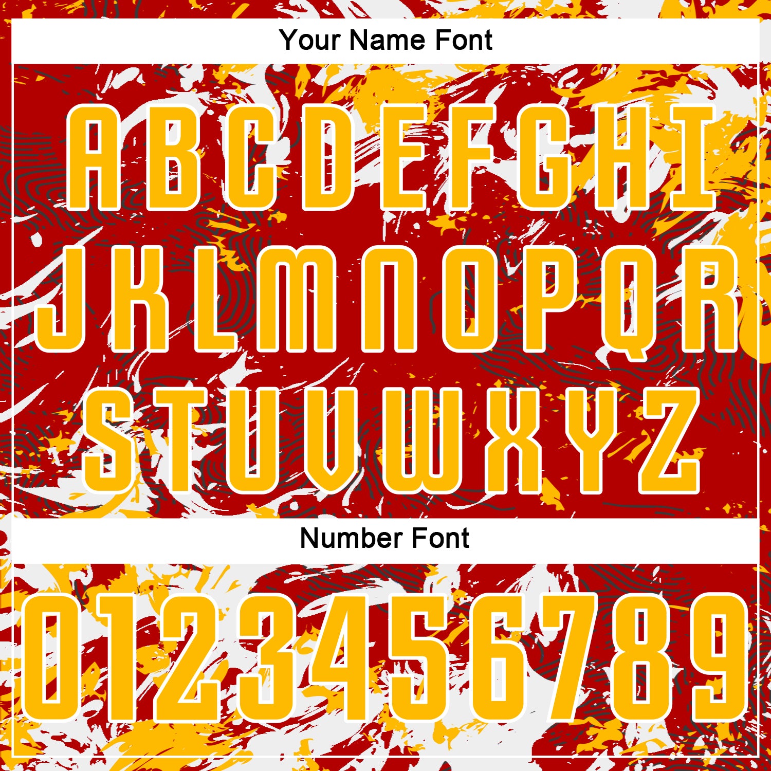 Custom Red Gold-White Fluid Art Splash Sublimation Soccer Uniform Jersey