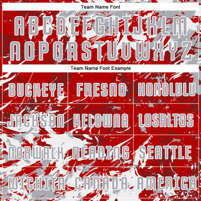 Custom Red Gray-White Fluid Art Splash Sublimation Soccer Uniform Jersey