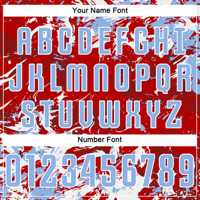 Custom Red Light Blue-White Fluid Art Splash Sublimation Soccer Uniform Jersey