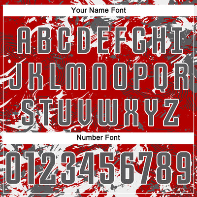 Custom Red Steel Gray-White Fluid Art Splash Sublimation Soccer Uniform Jersey