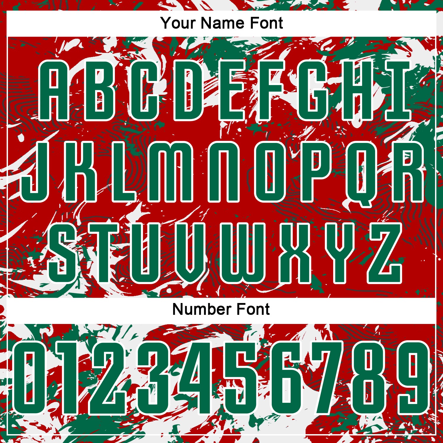 Custom Red Kelly Green-White Fluid Art Splash Sublimation Soccer Uniform Jersey