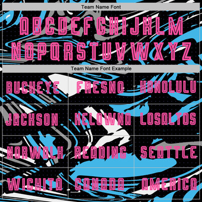 Custom Figure Pink Black-Sky Blue Fluid Art Splash Sublimation Soccer Uniform Jersey