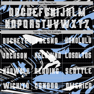 Custom Figure White Black-Light Blue Fluid Art Splash Sublimation Soccer Uniform Jersey