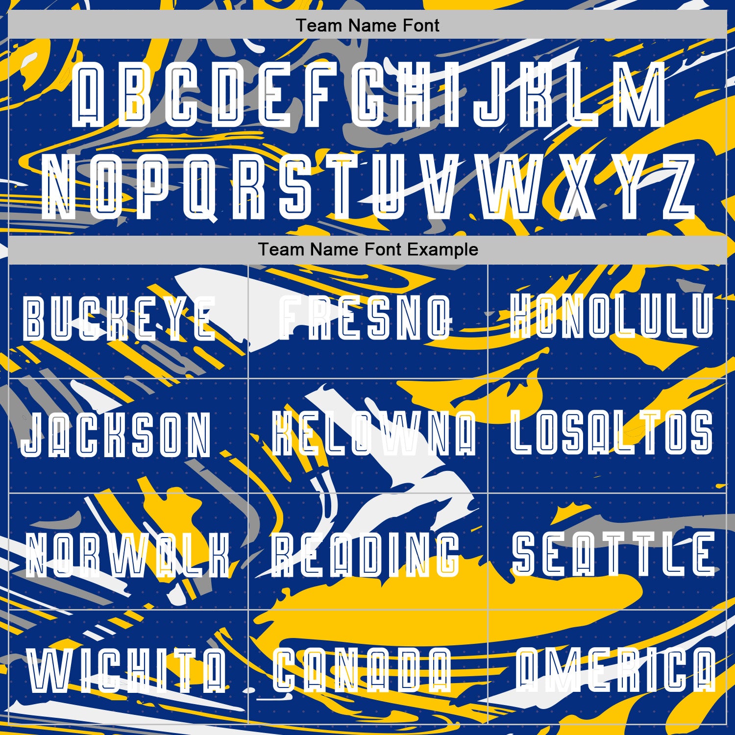 Custom Figure White Royal-Yellow Fluid Art Splash Sublimation Soccer Uniform Jersey