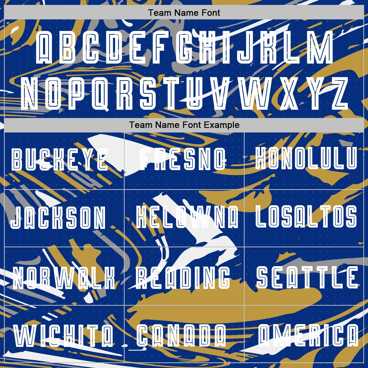 Custom Figure White Royal-Old Gold Fluid Art Splash Sublimation Soccer Uniform Jersey