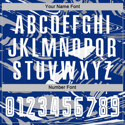 Custom Figure White Royal-Gray Fluid Art Splash Sublimation Soccer Uniform Jersey