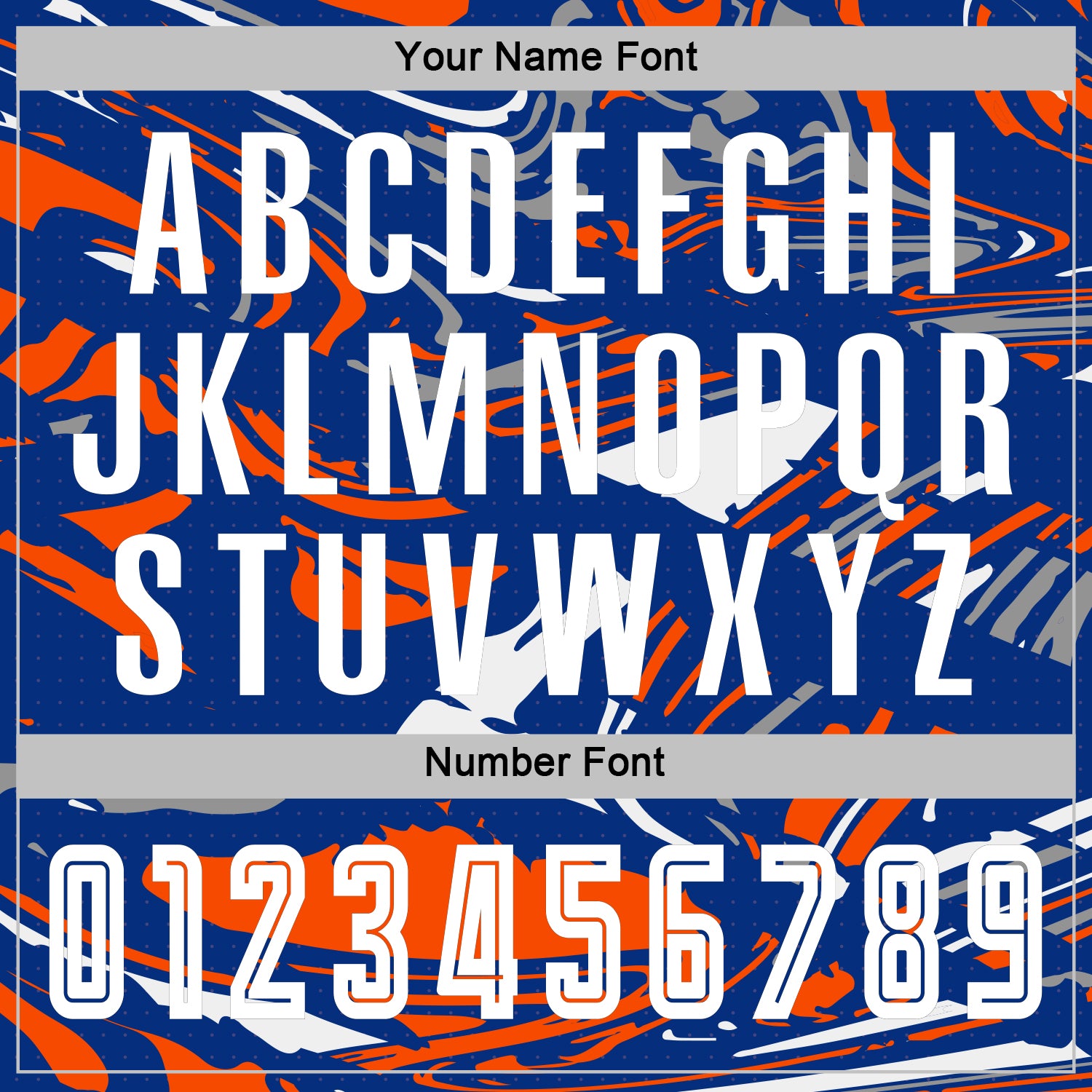 Custom Figure White Royal-Orange Fluid Art Splash Sublimation Soccer Uniform Jersey