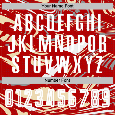 Custom Figure White Red-Cream Fluid Art Splash Sublimation Soccer Uniform Jersey