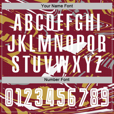 Custom Figure White Crimson-Old Gold Fluid Art Splash Sublimation Soccer Uniform Jersey