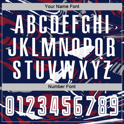 Custom Figure White Navy-Crimson Fluid Art Splash Sublimation Soccer Uniform Jersey