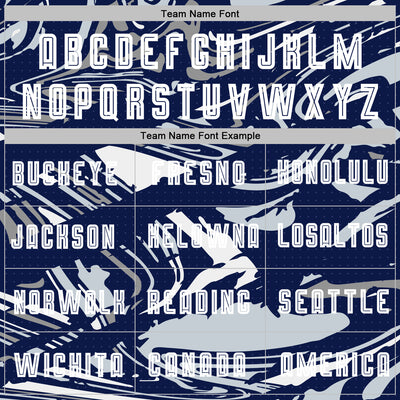 Custom Figure White Navy-Silver Fluid Art Splash Sublimation Soccer Uniform Jersey