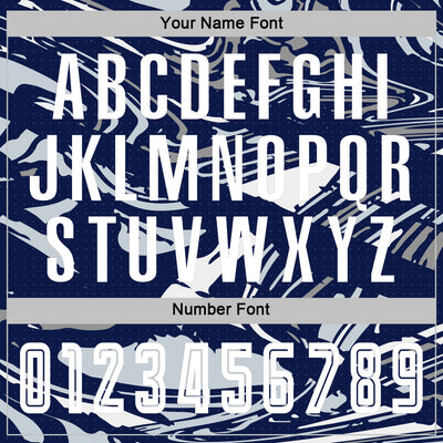 Custom Figure White Navy-Silver Fluid Art Splash Sublimation Soccer Uniform Jersey