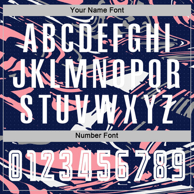 Custom Figure White Navy-Medium Pink Fluid Art Splash Sublimation Soccer Uniform Jersey
