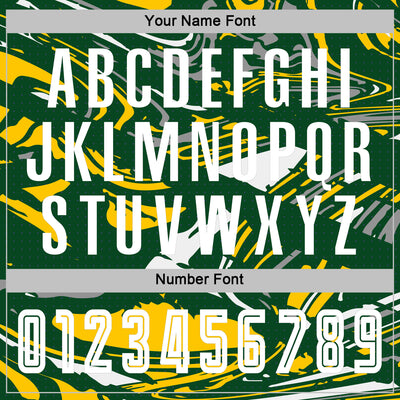 Custom Figure White Green-Yellow Fluid Art Splash Sublimation Soccer Uniform Jersey
