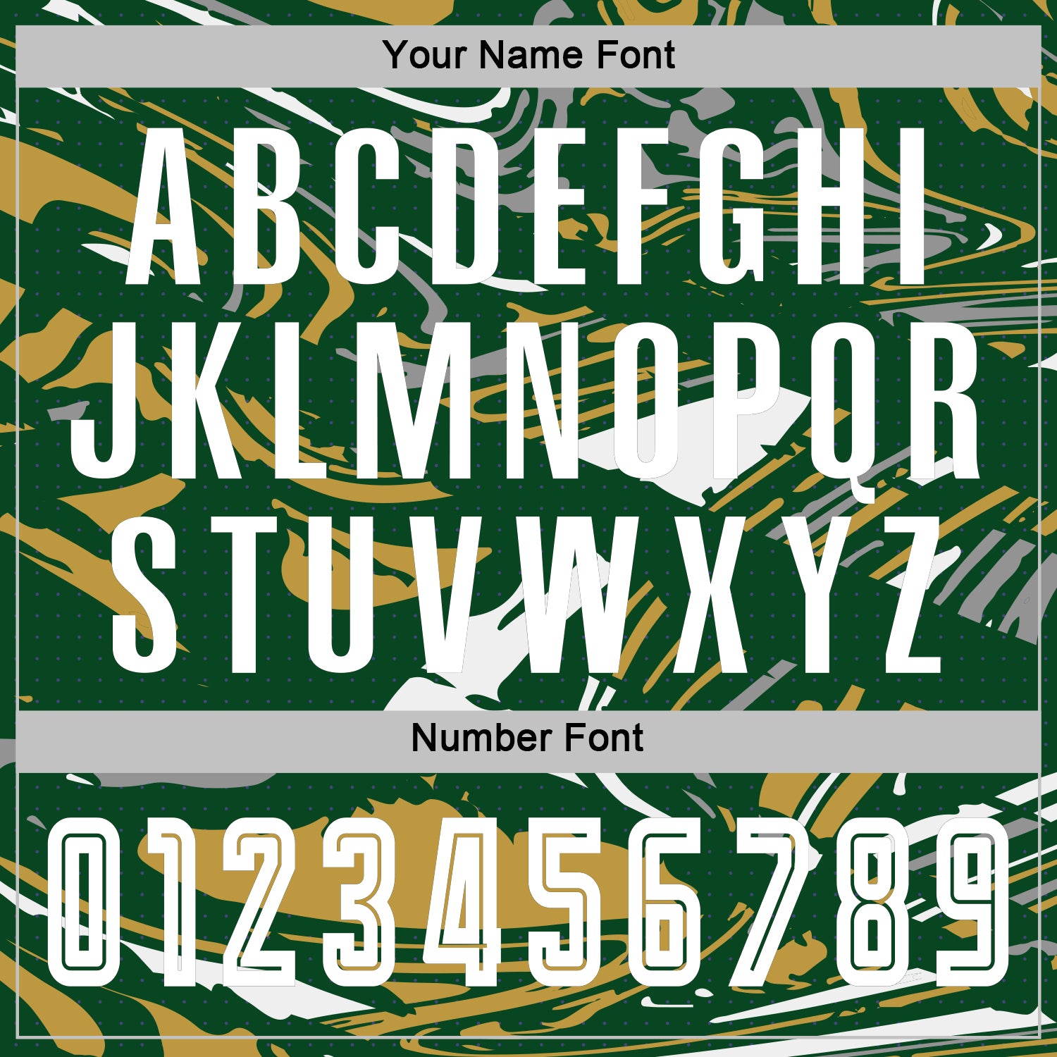 Custom Figure White Green-Old Gold Fluid Art Splash Sublimation Soccer Uniform Jersey