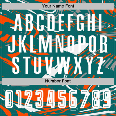 Custom Figure White Teal-Orange Fluid Art Splash Sublimation Soccer Uniform Jersey