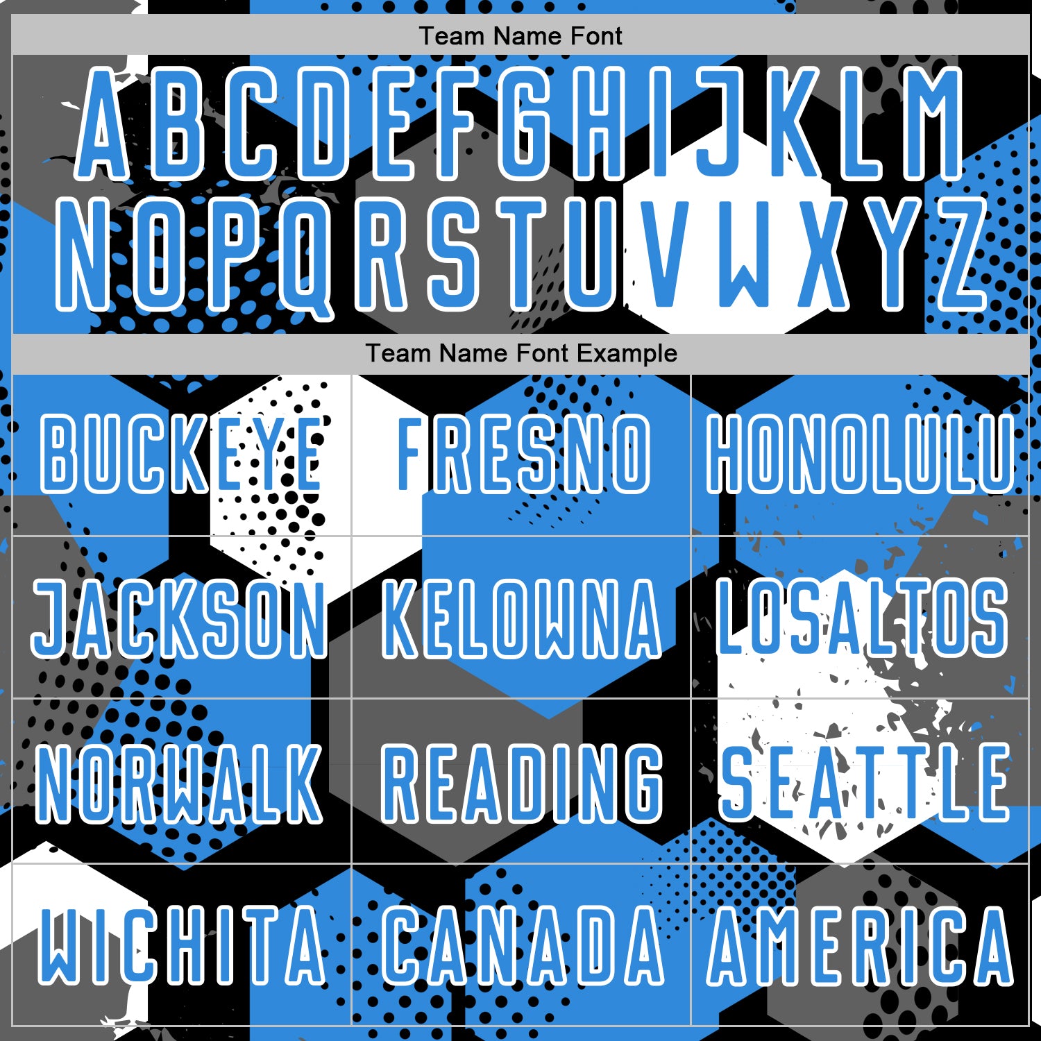 Custom Black Powder Blue-White Geometric Shape Sublimation Soccer Uniform Jersey