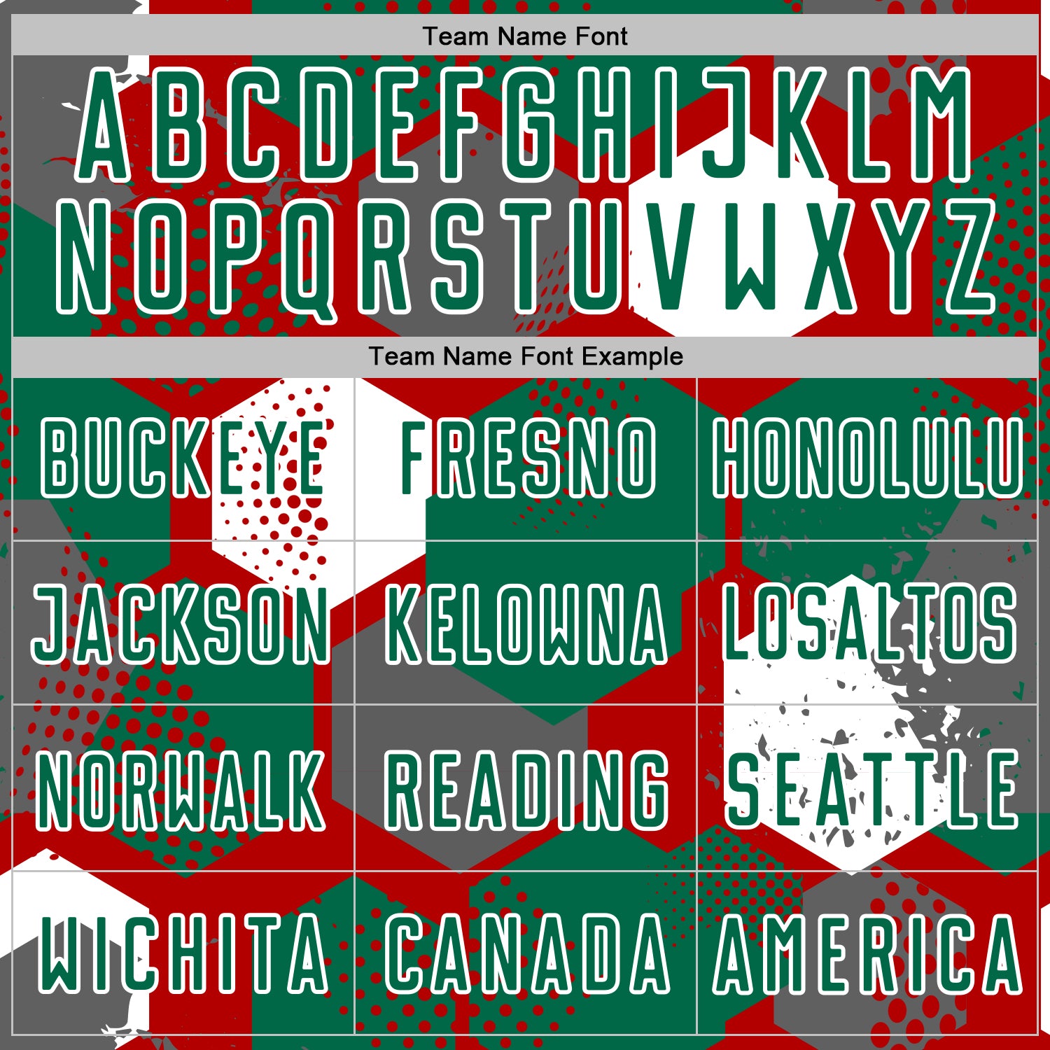 Custom Red Kelly Green-White Geometric Shape Sublimation Soccer Uniform Jersey