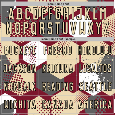 Custom Crimson Cream White-Black Geometric Shape Sublimation Soccer Uniform Jersey