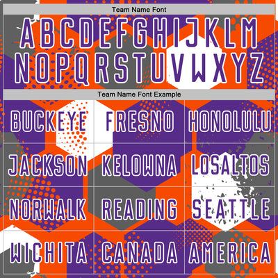 Custom Orange Purple-White Geometric Shape Sublimation Soccer Uniform Jersey