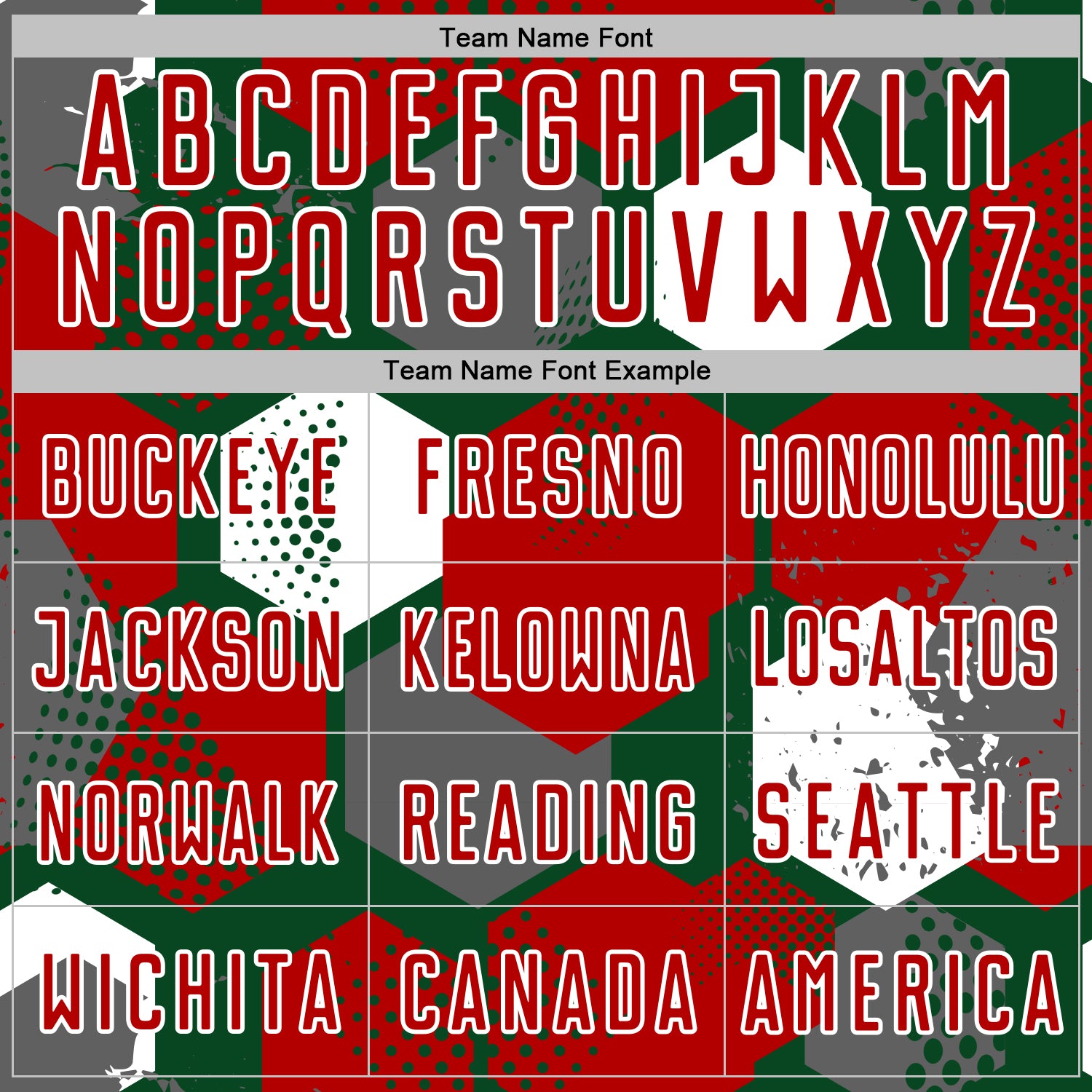 Custom Green Red-White Geometric Shape Sublimation Soccer Uniform Jersey