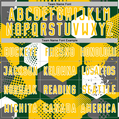 Custom Green Yellow-White Geometric Shape Sublimation Soccer Uniform Jersey