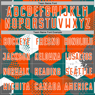 Custom Teal Orange-White Geometric Shape Sublimation Soccer Uniform Jersey