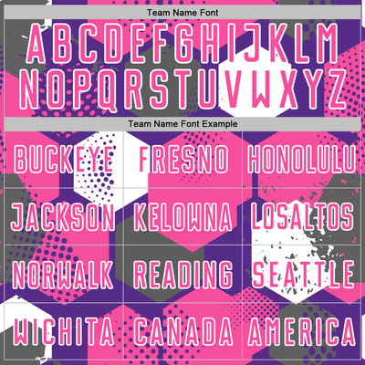 Custom Purple Pink-White Geometric Shape Sublimation Soccer Uniform Jersey