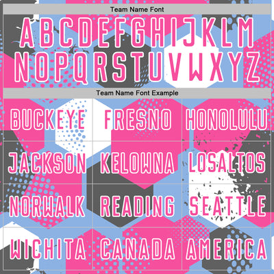 Custom Light Blue Pink-White Geometric Shape Sublimation Soccer Uniform Jersey