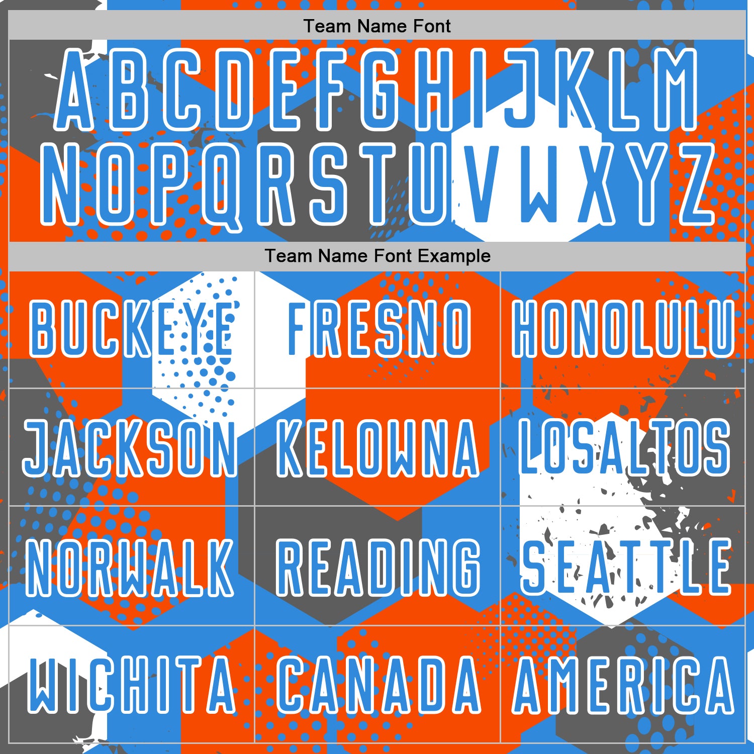 Custom Powder Blue Orange-White Geometric Shape Sublimation Soccer Uniform Jersey