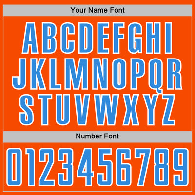 Custom Powder Blue Orange-White Geometric Shape Sublimation Soccer Uniform Jersey