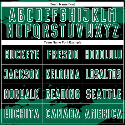 Custom Black Kelly Green-White Abstract Fragment Art Sublimation Soccer Uniform Jersey