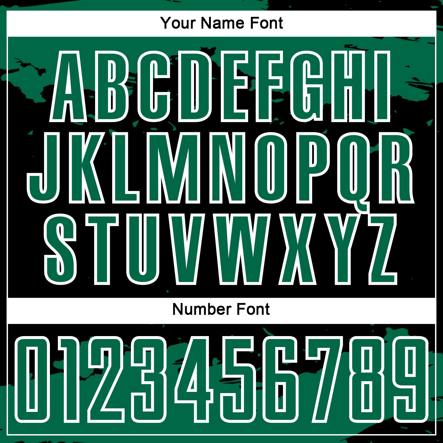 Custom Black Kelly Green-White Abstract Fragment Art Sublimation Soccer Uniform Jersey