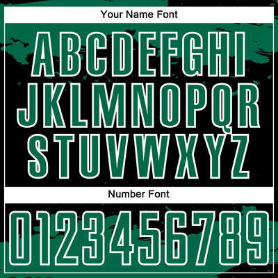 Custom Black Kelly Green-White Abstract Fragment Art Sublimation Soccer Uniform Jersey