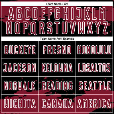 Custom Black Crimson-White Abstract Fragment Art Sublimation Soccer Uniform Jersey