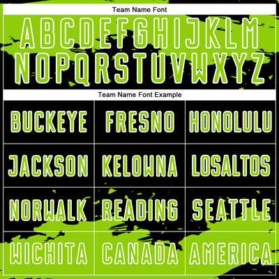 Custom Black Neon Green-White Abstract Fragment Art Sublimation Soccer Uniform Jersey