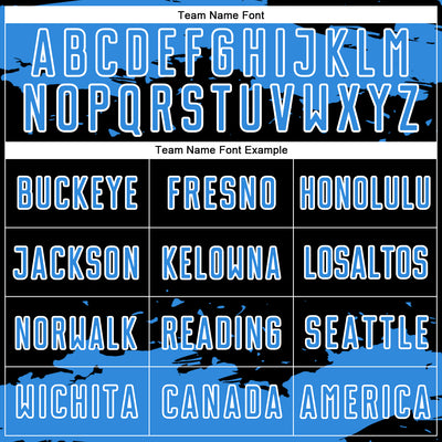 Custom Black Powder Blue-White Abstract Fragment Art Sublimation Soccer Uniform Jersey