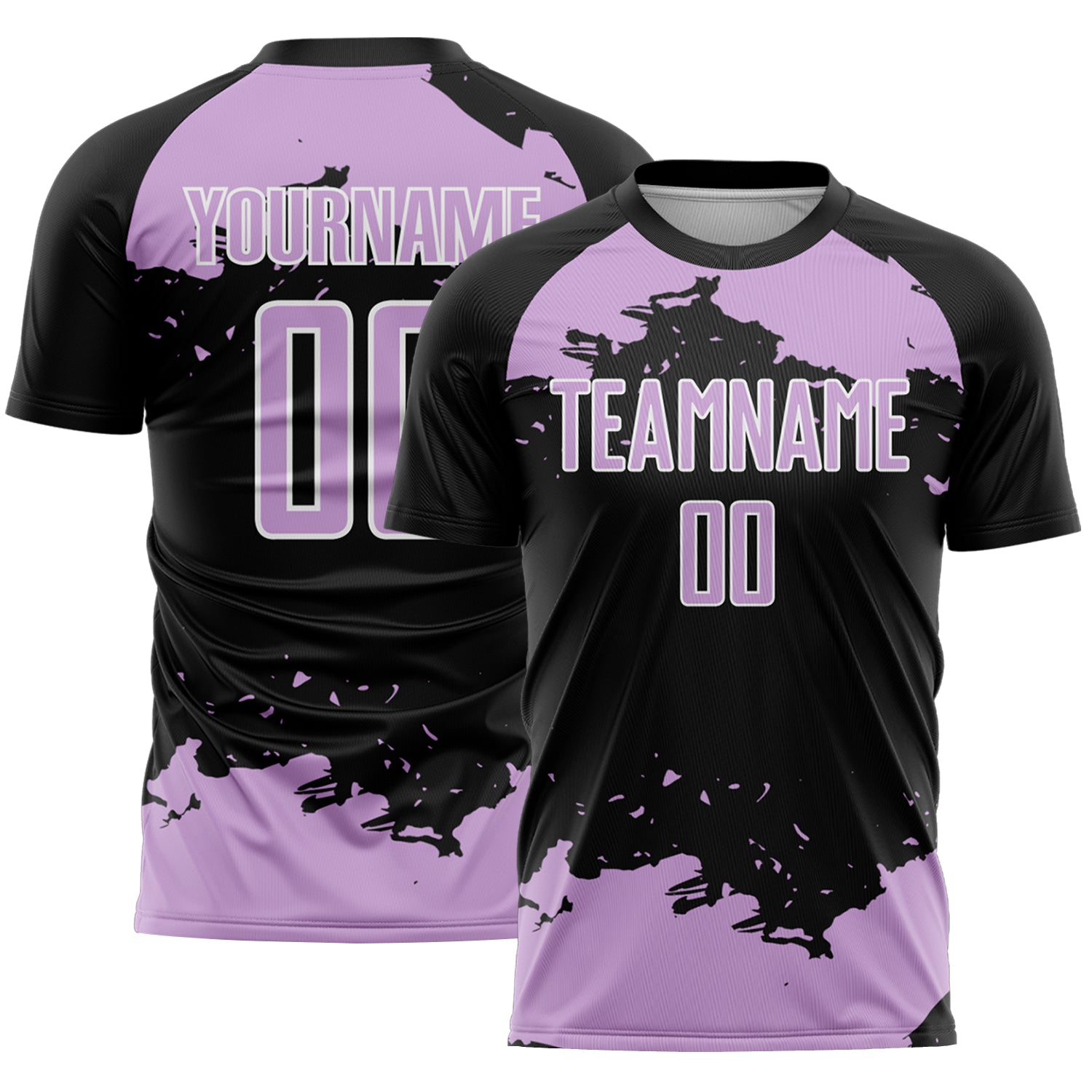 Custom Black Light Purple-White Abstract Fragment Art Sublimation Soccer Uniform Jersey